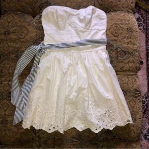 Hollister White Corset Dress Size M Removeable Waist Tie *fits like a small*